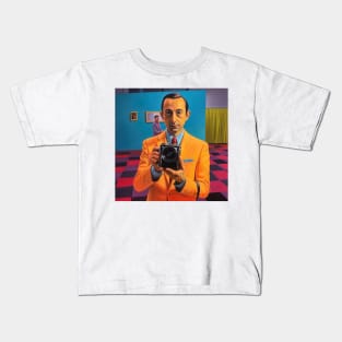 pee wee herman taking picture, art Kids T-Shirt